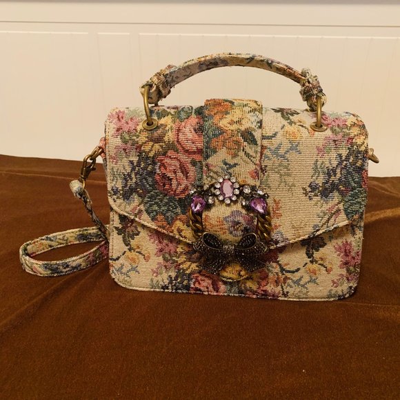 Aldo Vintage Floral Purse With Jewelled Brooch Closure - Picture 1 of 6
